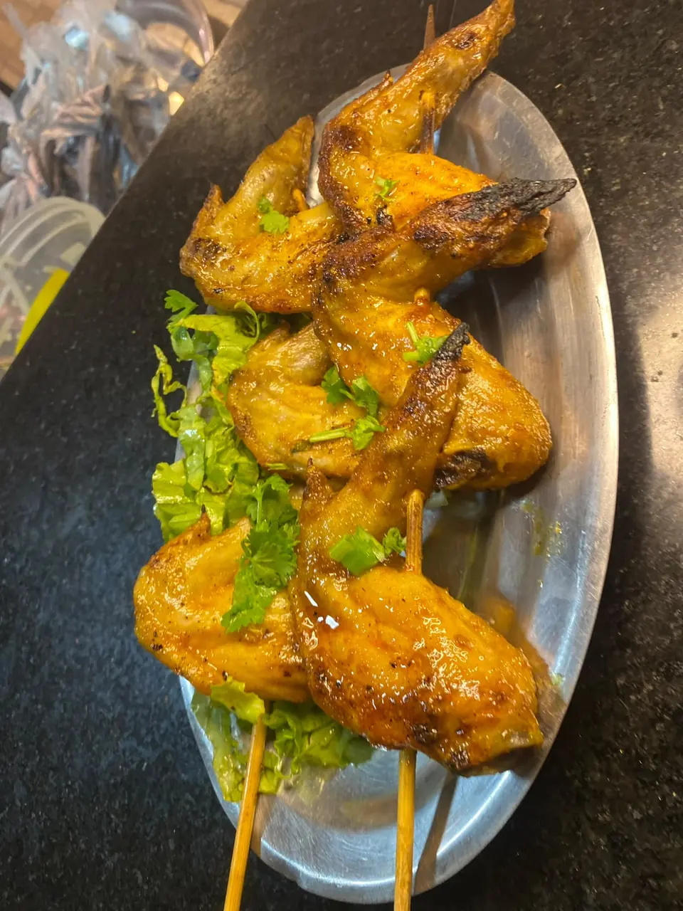 Espeto de asinha de frango / coxinha